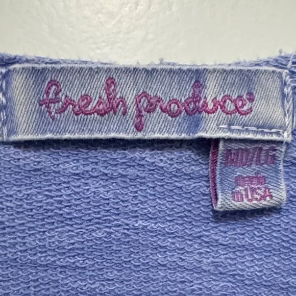 Fresh Produce Light Blue Long Sleeve Top Oversized Large - Picture 2 of 4
